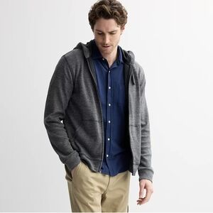 Men's Sonoma "The Textured" Gray Full-Zip Hoodie Sweater